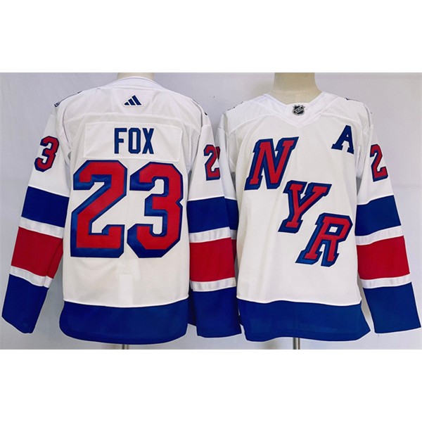 New York Rangers #23 Adam Fox White 2023-2024 Stadium Series Stitched Jersey