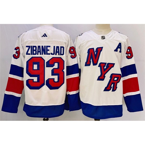 New York Rangers #93 Mika Zibanejad White 2023-2024 Stadium Series Stitched Jersey