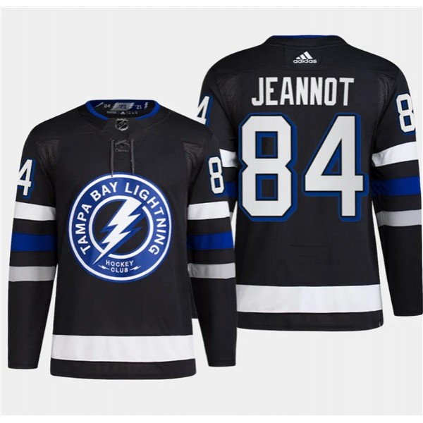 Tampa Bay Lightning #84 Tanner Jeannot Black Alternate Premier Breakaway Stitched Jersey