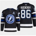Tampa Bay Lightning #86 Nikita Kucherov Black Alternate Premier Breakaway Stitched Jersey
