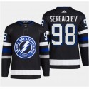 Tampa Bay Lightning #98 Mikhail Sergachev Black Alternate Premier Breakaway Stitched Jersey