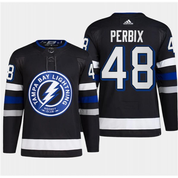 Tampa Bay Lightning #48 Nick Perbix Black Alternate Premier Breakaway Stitched Jersey