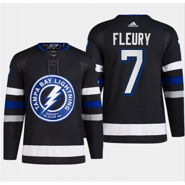 Tampa Bay Lightning #7 Haydn Fleury Black Alternate Premier Breakaway Stitched Jersey