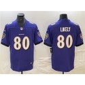 Baltimore Ravens #80 Isaiah Likely Purple Vapor Limited Stitched Jersey