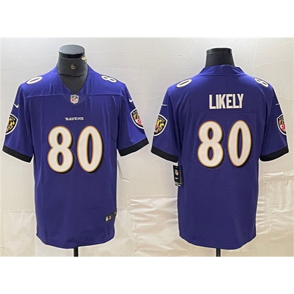Baltimore Ravens #80 Isaiah Likely Purple Vapor Limited Stitched Jersey