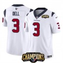 Houston Texans #3 Tank Dell White 2023 F.U.S.E. AFC South Champions Patch Vapor Untouchable Limited Stitched Jersey