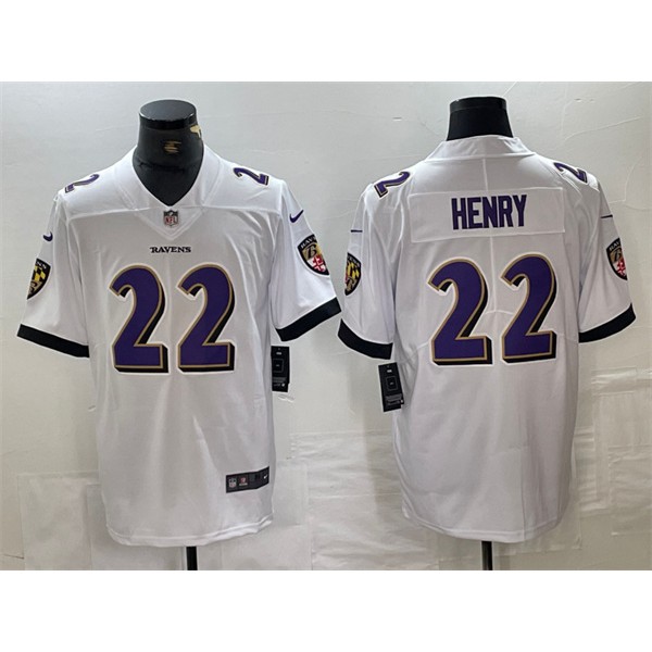 Baltimore Ravens #22 Derrick Henry White Vapor Limited Stitched Jersey