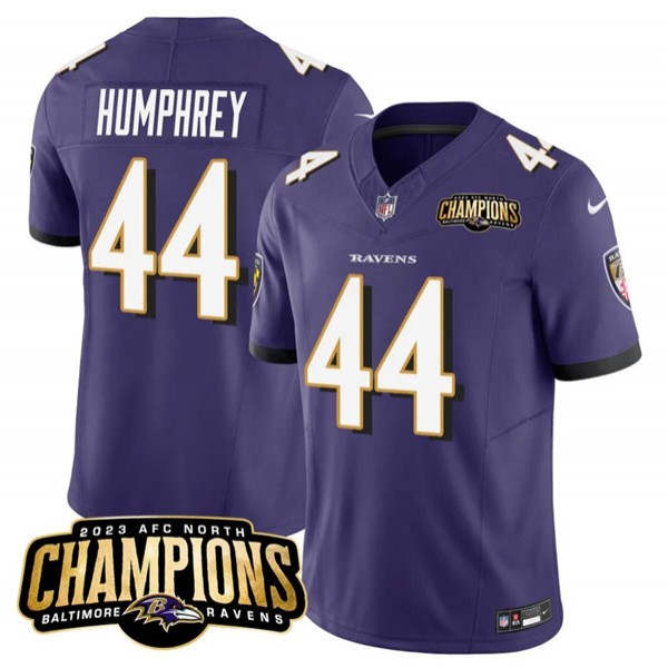 Baltimore Ravens #44 Marlon Humphrey Purple 2023 F.U.S.E. AFC North Champions Vapor Limited Stitched Jersey