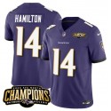 Baltimore Ravens #14 Kyle Hamilton Purple 2023 F.U.S.E. AFC North Champions Vapor Limited Stitched Jersey