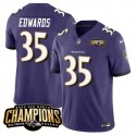 Baltimore Ravens #35 Gus Edwards Purple 2023 F.U.S.E. AFC North Champions Vapor Limited Stitched Jersey