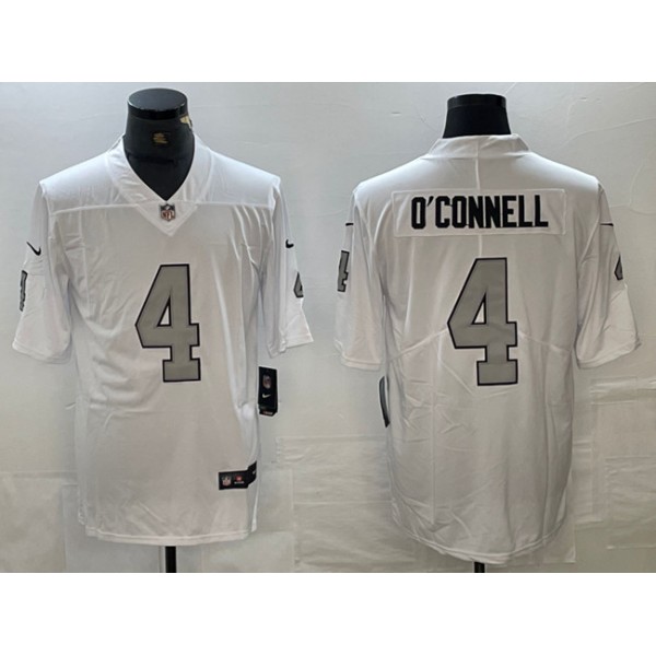 Las Vegas Raiders #4 Aidan O'Connell White Vapor Untouchable Stitched Jersey