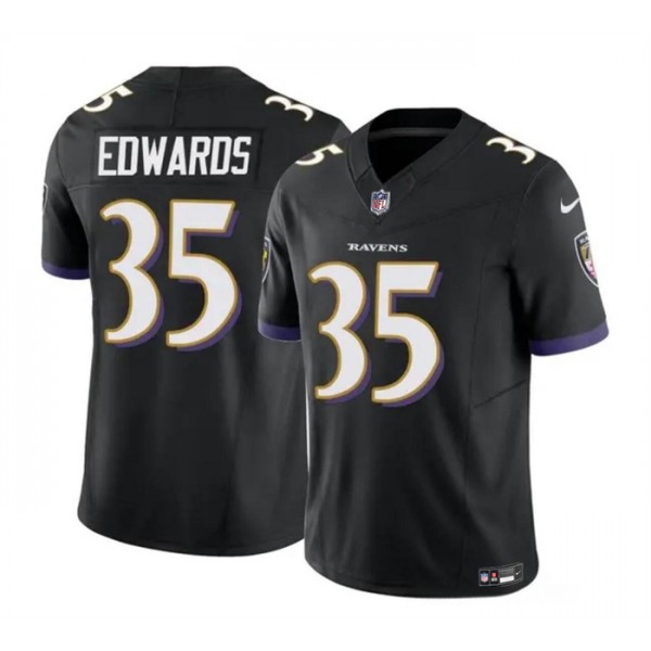 Baltimore Ravens #35 Gus Edwards Black 2023 F.U.S.E. Vapor Limited Stitched Jersey