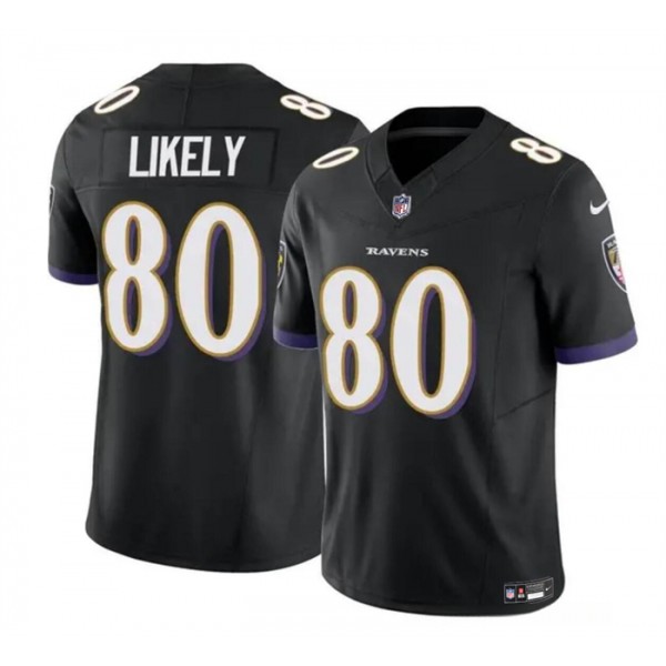 Baltimore Ravens #80 Isaiah Likely Black 2023 F.U.S.E. Vapor Limited Stitched Jersey