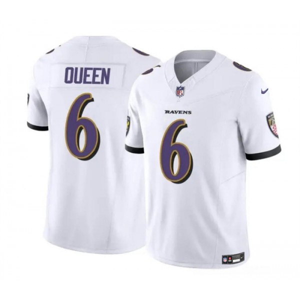 Baltimore Ravens #6 Patrick Queen White 2023 F.U.S.E. Vapor Limited Stitched Jersey