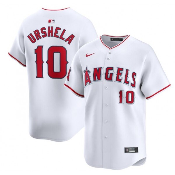 Los Angeles Angels #10 Gio Urshela White Home Limited Stitched Jersey