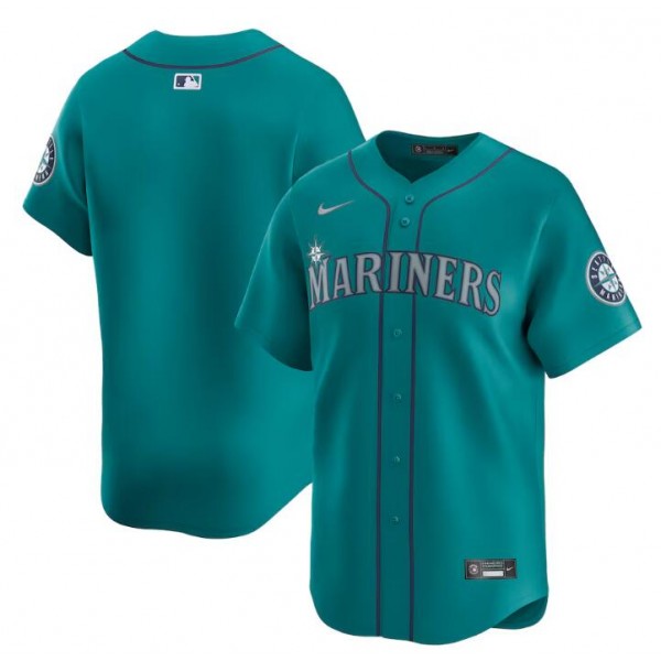 Seattle Mariners Blank Aqua Alternate Limited Stitched Jersey