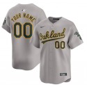 Oakland Athletics Custom Gray Away Limited Stitched Jersey