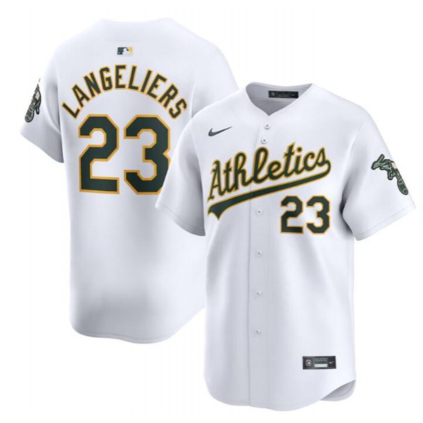 Oakland Athletics #23 Shea Langeliers White Home Limited Stitched Jersey