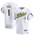 Oakland Athletics #1 Esteury Ruiz White Home Limited Stitched Jersey