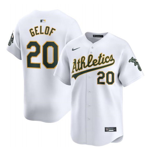 Oakland Athletics #20 Zack Gelof White Home Limited Stitched Jersey