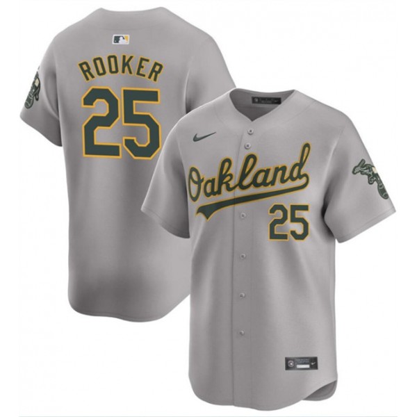 Oakland Athletics #25 Brent Rooker Gray Away Limited Stitched Jersey