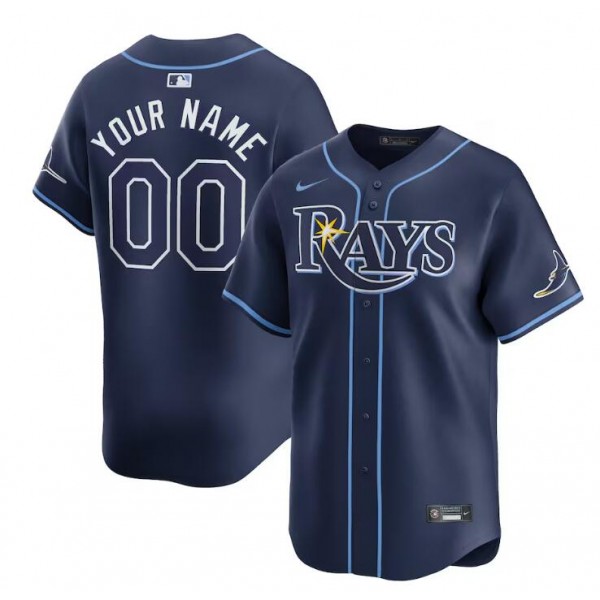 Tampa Bay Rays Custom Navy Away Limited Stitched Jersey