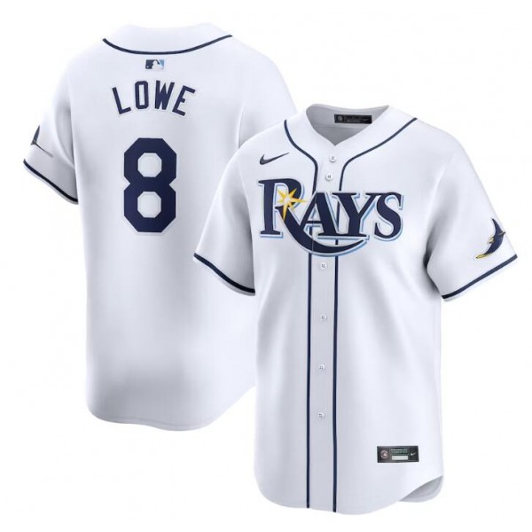 Tampa Bay Rays #8 Brandon Lowe White Home Limited Stitched Jersey