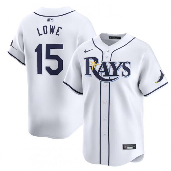 Tampa Bay Rays #15 Josh Lowe White Home Limited Stitched Jersey