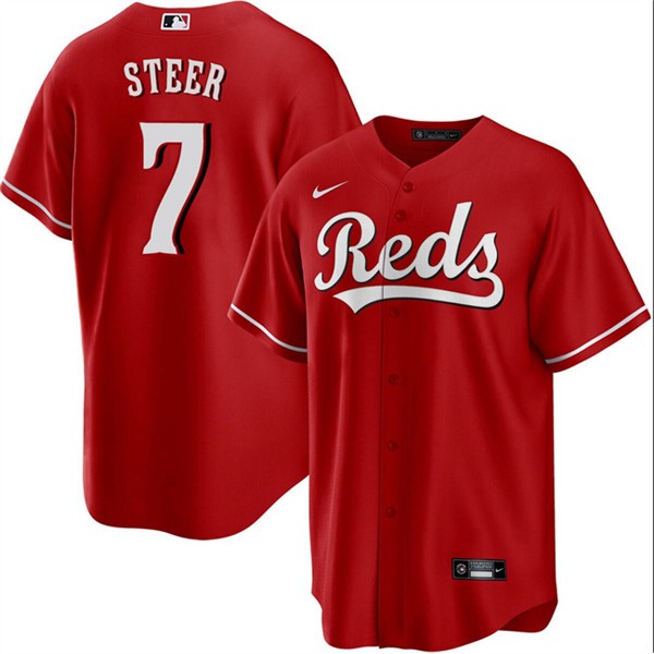 Cincinnati Reds #7 Spencer Steer Red Cool Base Stitched Jersey