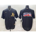 Oakland Athletics Black Gold Team Big Logo Cool Base Stitched Jersey