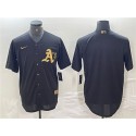 Oakland Athletics Blank Black Gold Cool Base Stitched Jersey