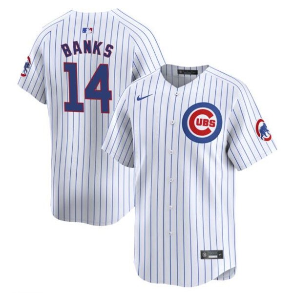 Chicago Cubs #14 Ernie Banks White Cool Base Stitched Jersey