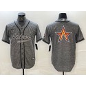 Houston Astros Gray Team Big Logo With Patch Cool Base Stitched Jersey