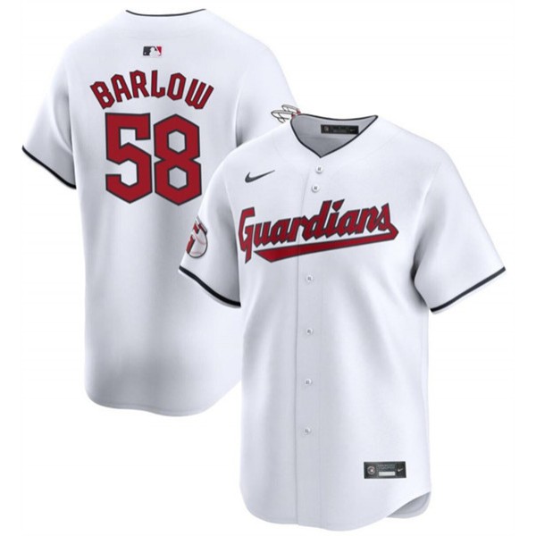 Cleveland Guardians #58 Scott Barlow White Home Limited Stitched Jersey