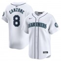 Seattle Mariners #8 Dominic Canzone White Home Limited Stitched Jersey