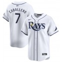 Tampa Bay Rays #7 Jose Caballero White Home Limited Stitched Jersey