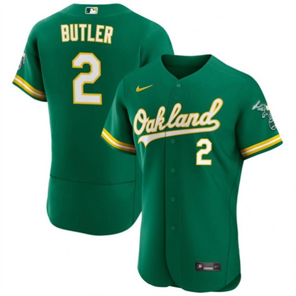 Oakland Athletics #2 Lawrence Butler Green Flex Base Stitched Jersey