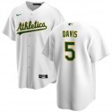 Oakland Athletics #5 J.D. Davis White Cool Base Stitched Jersey