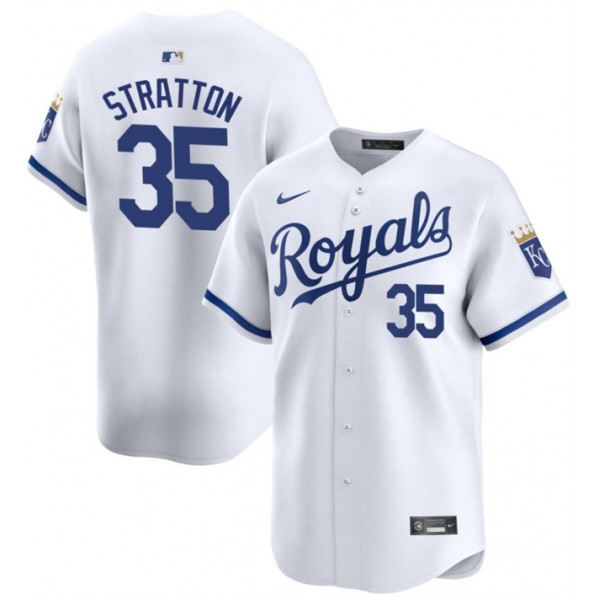 Kansas City Royals #35 Chris Stratton White 2024 Home Limited Cool Base Stitched Jersey