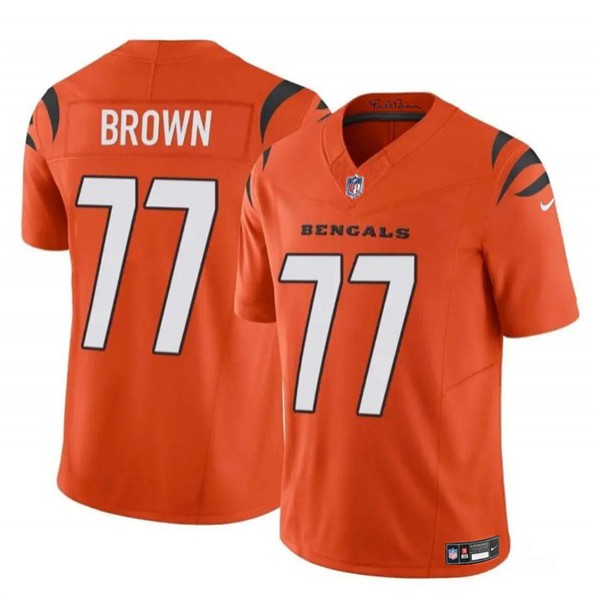 Cincinnati Bengals #77 Trent Brown Orange 2024 F.U.S.E. Vapor Untouchable Limited Stitched Jersey
