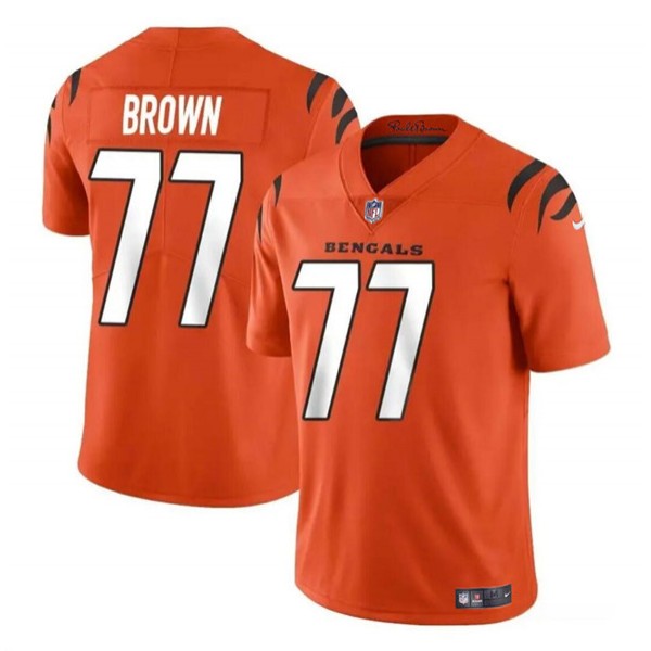 Cincinnati Bengals #77 Trent Brown Orange Vapor Untouchable Limited Stitched Jersey
