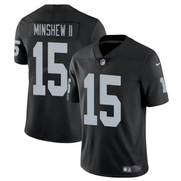 Las Vegas Raiders #15 Gardner Minshew II Black Vapor Stitched Jersey