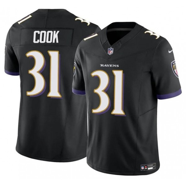 Baltimore Ravens #31 Dalvin Cook Black 2024 F.U.S.E. Vapor Limited Jersey