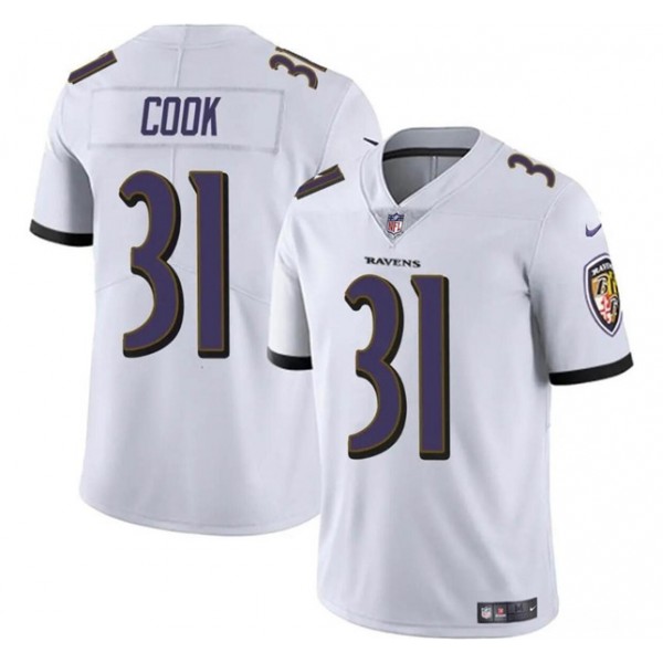 Baltimore Ravens #31 Dalvin Cook White Vapor Limited Jersey