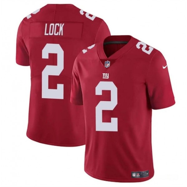 New York Giants #2 Drew Lock Red Vapor Untouchable Limited Stitched Jersey