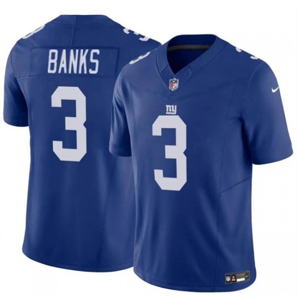 New York Giants #3 Deonte Banks Blue 2023 F.U.S.E. Vapor Untouchable Limited Stitched Jersey