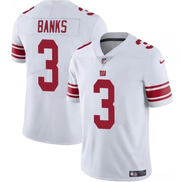 New York Giants #3 Deonte Banks White Vapor Untouchable Limited Stitched Jersey