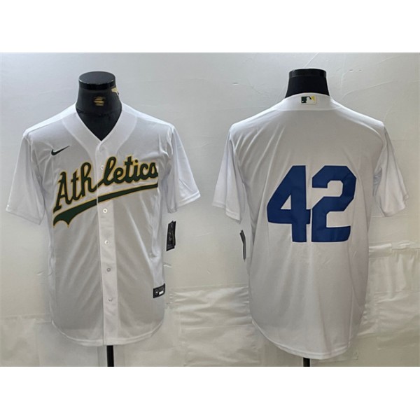 Oakland Athletics #42 Jackie Robinson White Cool Base Stitched Jersey