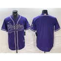 Colorado Rockies Blank Purple Cool Base Stitched Jersey