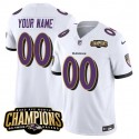 Baltimore Ravens Custom White 2023 F.U.S.E. AFC North Champions Vapor Limited Jersey